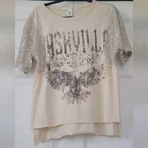 Altar'd State Beige Cotton Tee